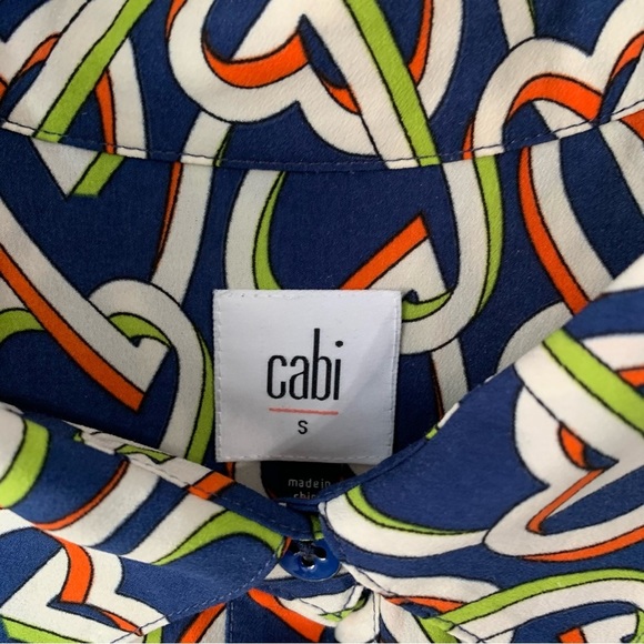 CAbi Amour 5370 multi abstract interlocking heart sleeveless shirt dress. Size S - Picture 4 of 10